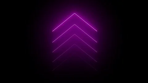Purple neon single-line directional up arrow animation. signal icon. Moving.. Stock Footage 296624083
