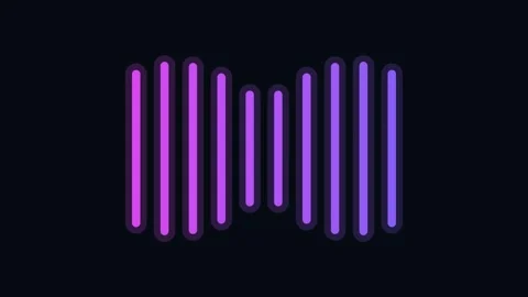 Purple Neon Soundwave Audio Visualizer on Black Background Vídeos de archivo 342989782