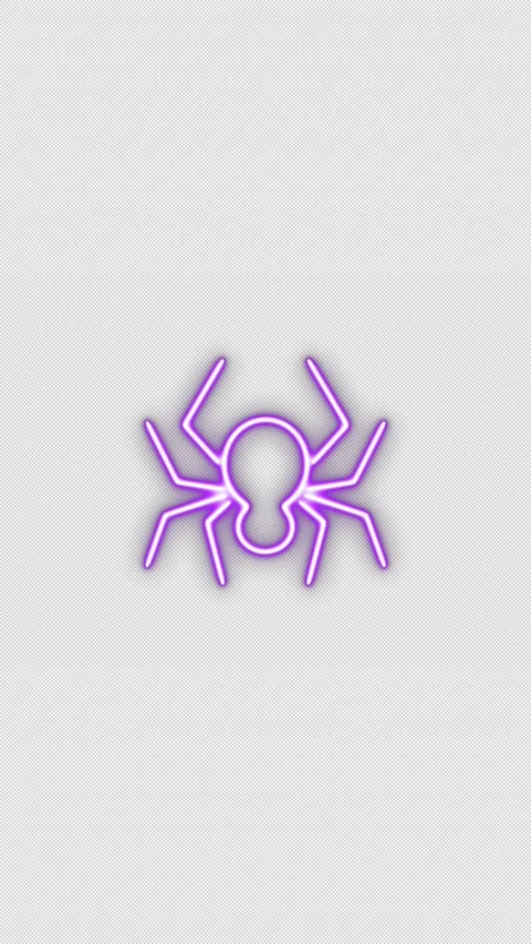 Purple Neon Spider Flickering Loop Animation for Halloween Stock Footage 341841582