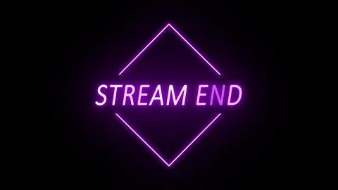 Purple neon stream end animation for live streaming platforms and creators Stock Footage 333674467