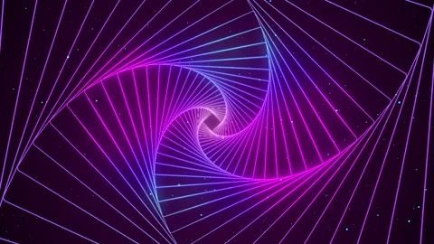 Purple Neon Triangle Tunnel Looping Background Animation Stock Footage 232564056
