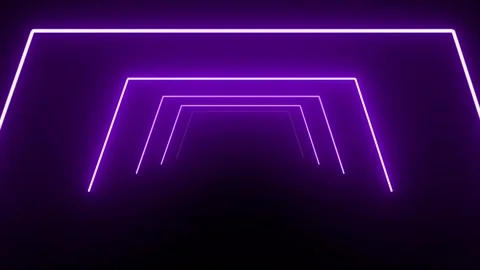 Purple Neon Tunnel Light Loop Animation Stock Footage 310679625