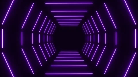 Purple neon tunnel loop animation background, technology, sci-fi, event visuals Stock Footage 345403754
