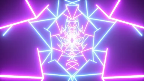 Purple Neon Tunnel. Vj Loop Видео 155016416