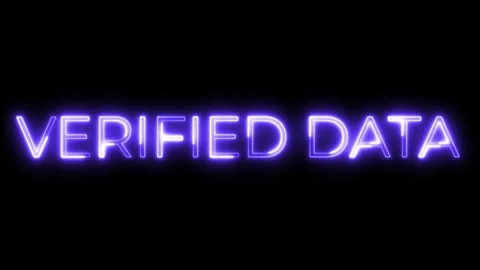 Purple Neon Verified Data Text Animation on Black Background Stock-Footage 333674749