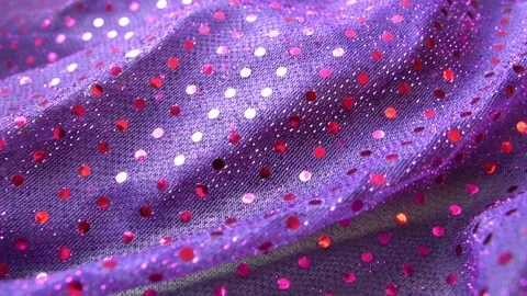 Purple net cloth with round sequins close up Stock Footage 149112980