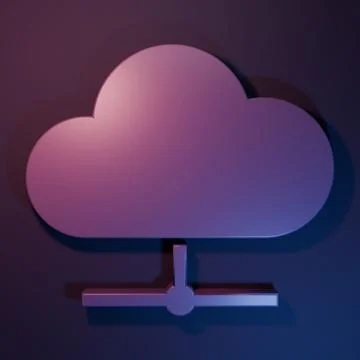 Purple Network cloud connection icon isolated on purple-blue background. So.. Stock Illustration