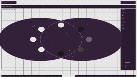 Purple Neural Activity Map Interface Element Stock Footage 336055906