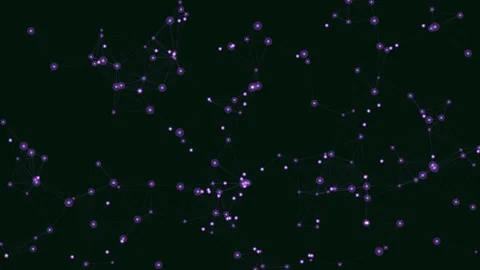 Purple Neural Network Plexus Background, Glowing Purple Brain Synapses Stock Footage 329903153