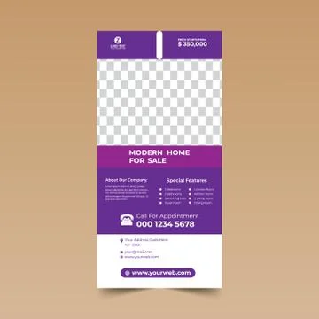 Purple Nice Rack Card Design Template Stock Illustration