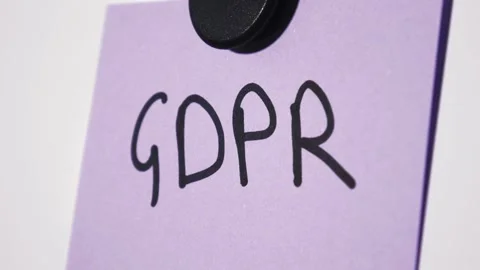 Purple Note With GDPR Text Pan Shot Stock Footage 318574677