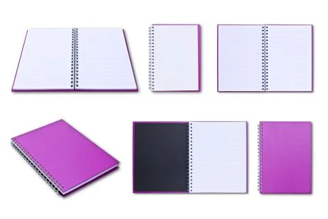 Purple notebook isolated Stock Photos