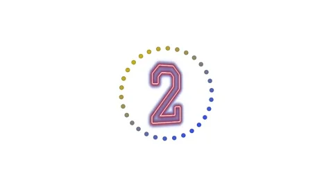 Purple Number 2 Animation Loop with Gradient Dotted Circle Stock Footage 333489520