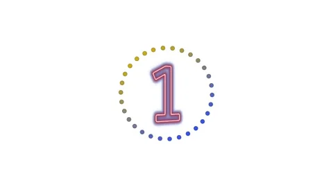 Purple Number One Animation with Gradient Dotted Circle Clip Stock Footage 333489538