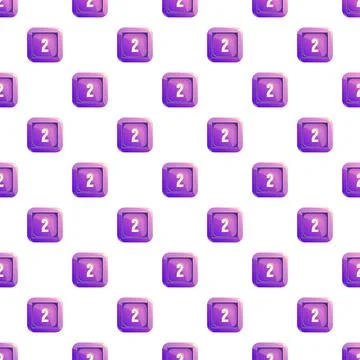 Purple number two button seamless pattern background Illustrazione stock