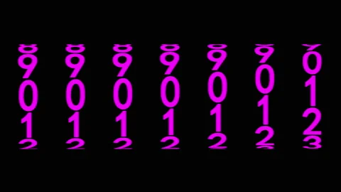 Purple numerals of the counter Stock Footage 92047315