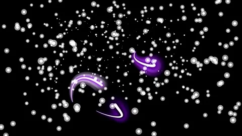 Purple objects falling in space. Video stock 327452735