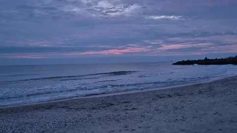 Purple ocean and sky Stock Footage 300308129