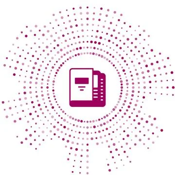 Purple Office folders with papers and documents icon isolated on white イラスト素材