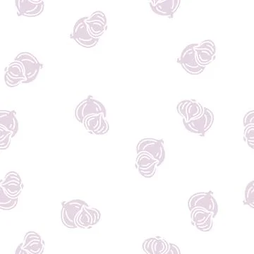 Purple onion glyph seamless pattern Stock Illustration