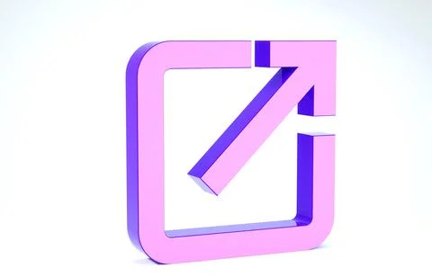 Purple Open in new window icon isolated on white background. Open another tab Illustrazione stock