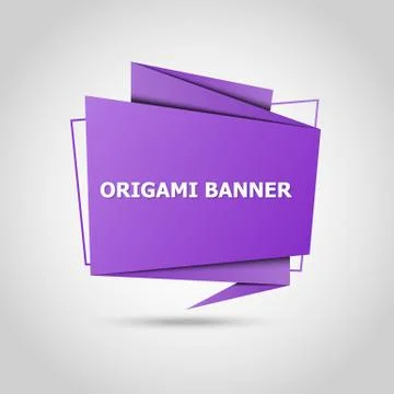 Purple origami speech bubble background Stock Illustration
