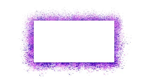 Purple paint graffiti frame animation, stop motion border on a white background Stock Footage 143916814