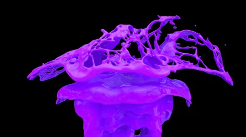 Purple paint splash in slow motion, alpha channel included (FULL HD) Video stock 36840503