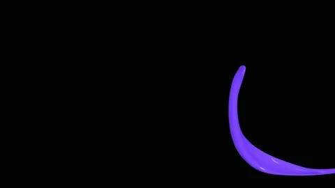 Purple paint splash thrown in slow motion, liquid isolated on black (4K) Stock Footage 137112972