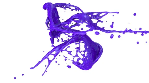 Purple paint splashes collide in slow motion, isolated on white (FULL HD) Vídeos de archivo 36532913