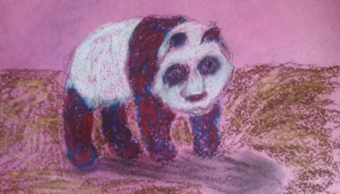 Purple panda 스톡 일러스트