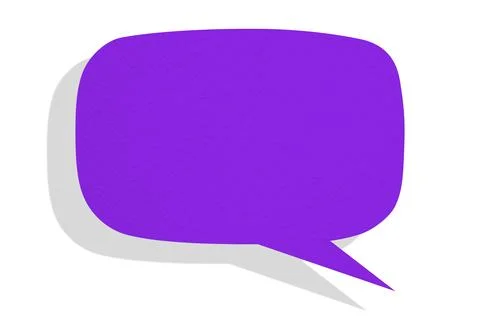 Purple paper speech bubbles separated on white background Illustrazione stock