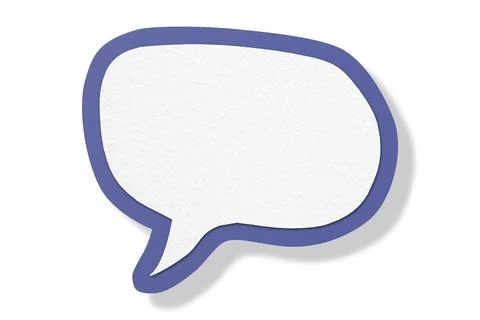 Purple paper speech bubbles separated on white background Illustrazione stock