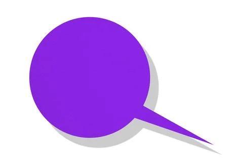 Purple paper speech bubbles separated on white background Illustrazione stock