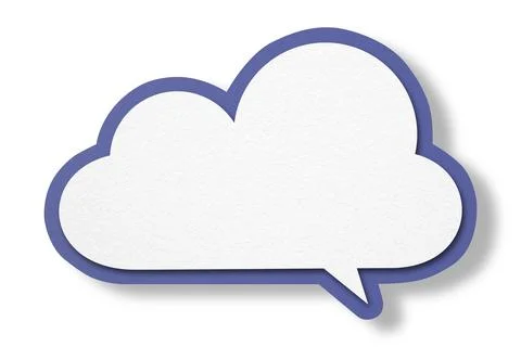 Purple paper speech bubbles separated on white background Illustrazione stock