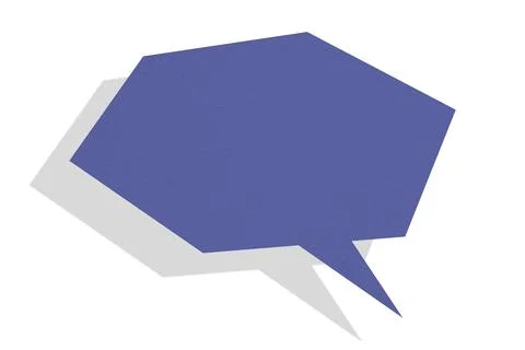 Purple paper speech bubbles separated on white background Stock Illustration