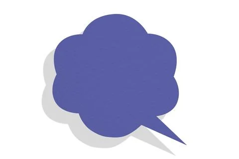 Purple paper speech bubbles separated on white background Illustrazione stock