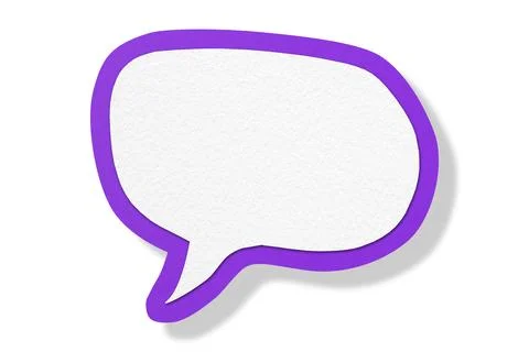 Purple paper speech bubbles separated on white background Stock Illustration