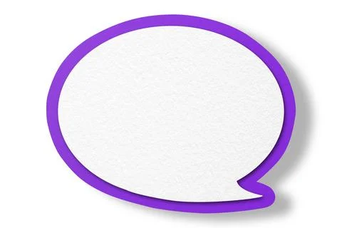 Purple paper speech bubbles separated on white background Stock Illustration