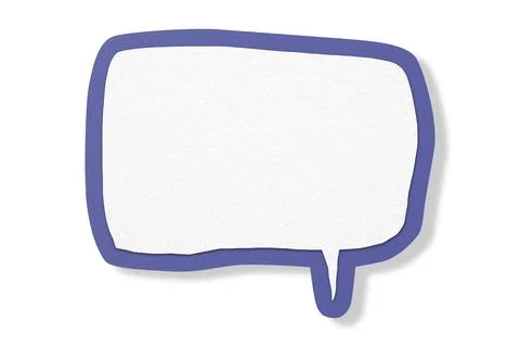 Purple paper speech bubbles separated on white background Illustrazione stock