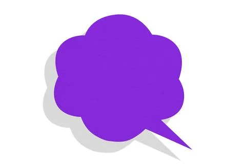 Purple paper speech bubbles separated on white background Stock Illustration