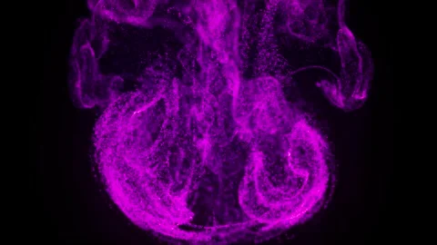 Purple Particle Wave Effect Abstract Motion Flow in Neon Dust Animation Stock Footage 319791477