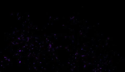 Purple particles effect dust debris isolated on black background for banner,f Illustrazione stock