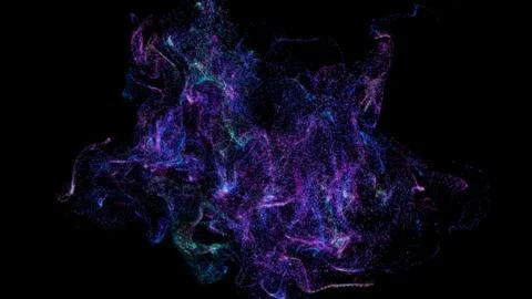 Purple particles moving background. Slow energy flying particles Stock Illustration