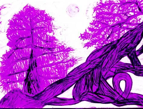 Purple Passionate Forest Stock Illustration