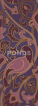 Purple pattern with birds. Ilustração Stock