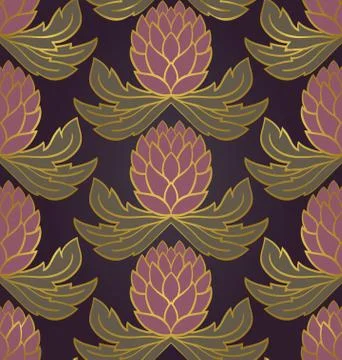 Purple pattern with lilac flowers. Stock Illustration
