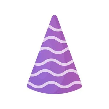 Purple patterned party hat head cap .on a white isolated  background Stock Illustration