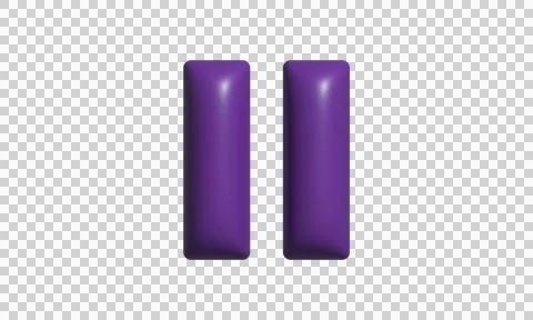 Purple pause button icon. Media player control symbol for digital interface.. Stock Illustration