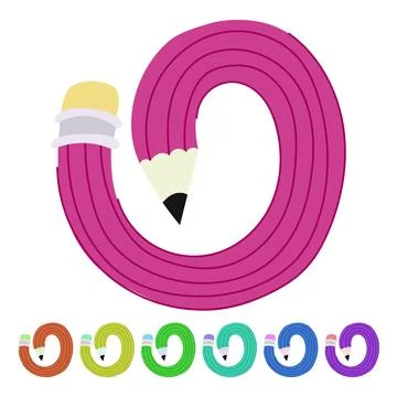 Purple pencil curving creative path concept graphic Stockillustratie
